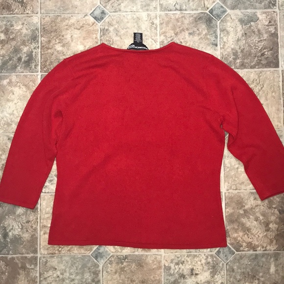 Norton McNaughton Petites Red Holiday Sweater - Picture 5 of 8